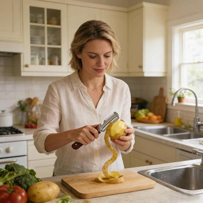 Hold: 5-in-1 Vegetable Peeler with Wooden Handle