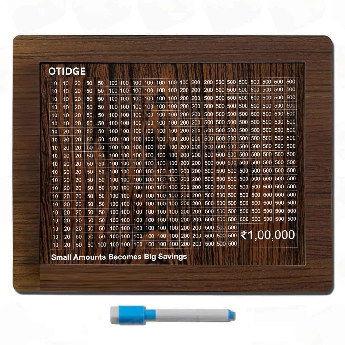 Mark: ₹1 Lakh Savings Challenge Box with Marker