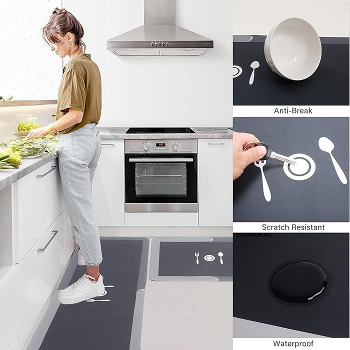 Kitchen Floor Mat Set, 2 Pieces