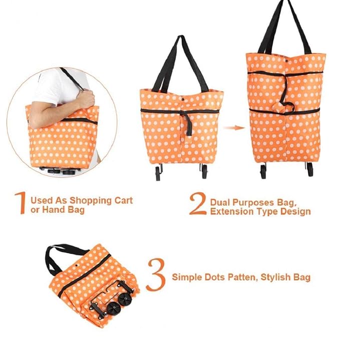 Open: Foldable Shopping Trolley Bag with Wheels