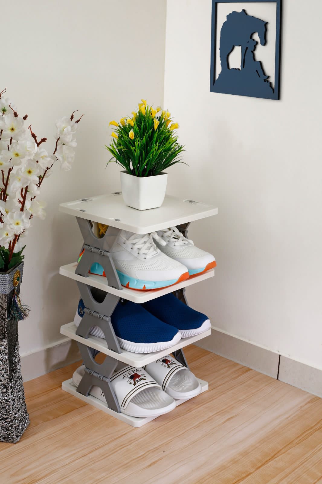 Stackable Folding Shoe Rack