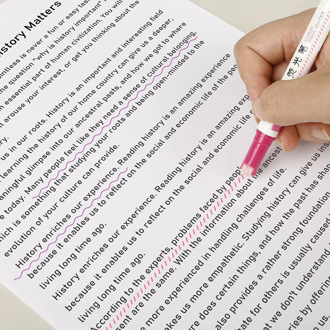 Roll: Curve Line Highlighter Pens (Set of 6)