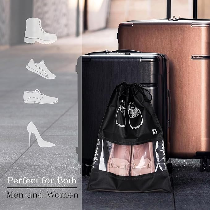 Pack: Drawstring Shoe Bags for Travel (Pack of 4)