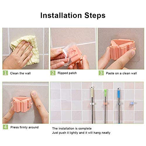 Clean: Wall Mop & Broom Holders, Self-Adhesive (Pack of 3)