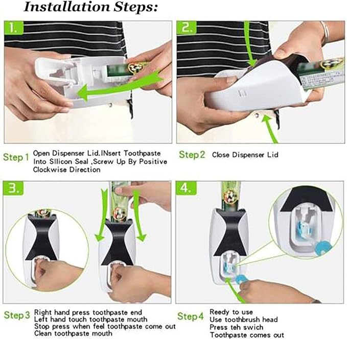 Load: Wall-Mounted Toothpaste Dispenser with Brush Holder