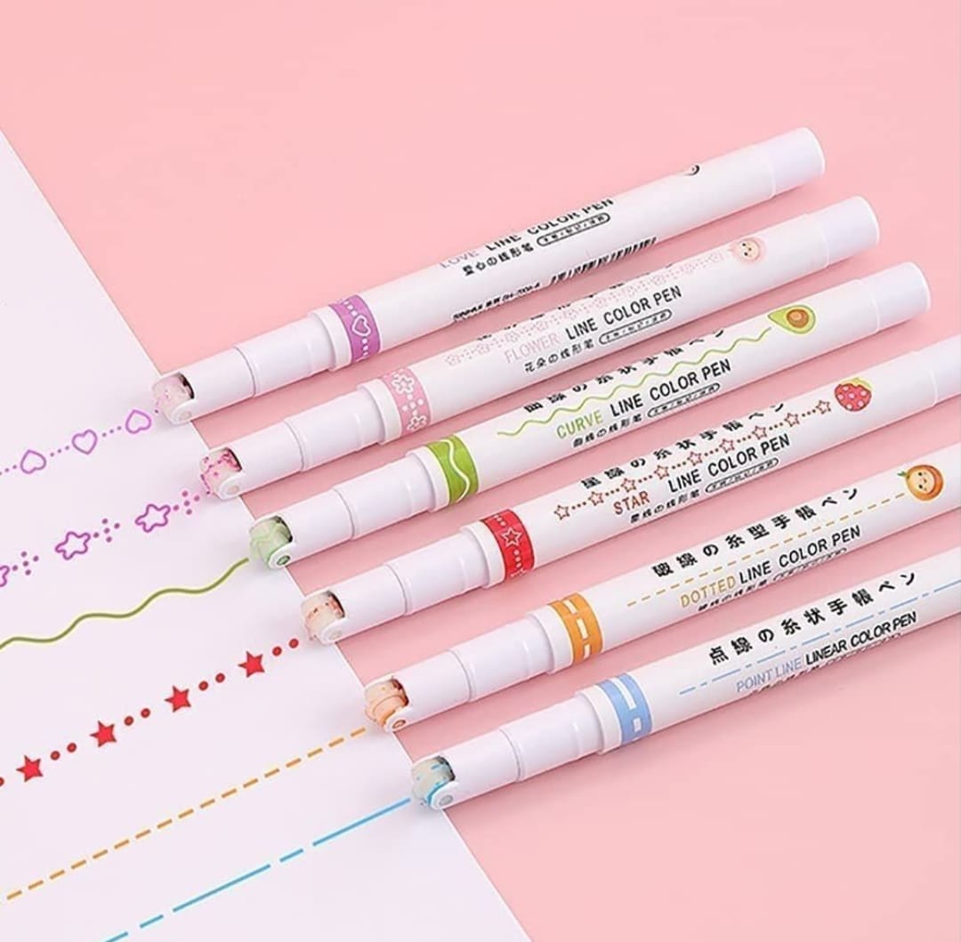 Close: Curve Line Highlighter Pens (Set of 6)