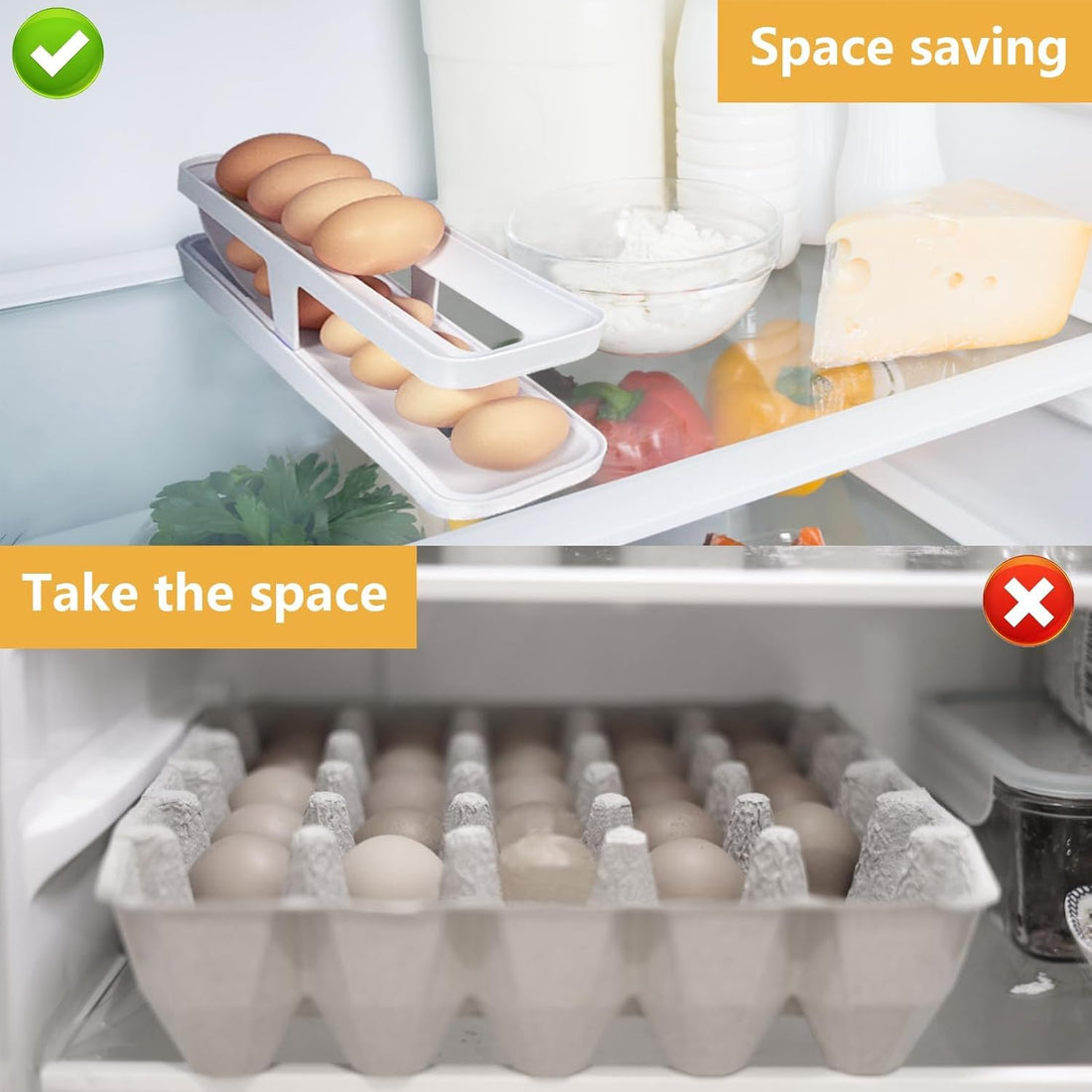 Place: 2-Tier Rolling Egg Holder for the Fridge
